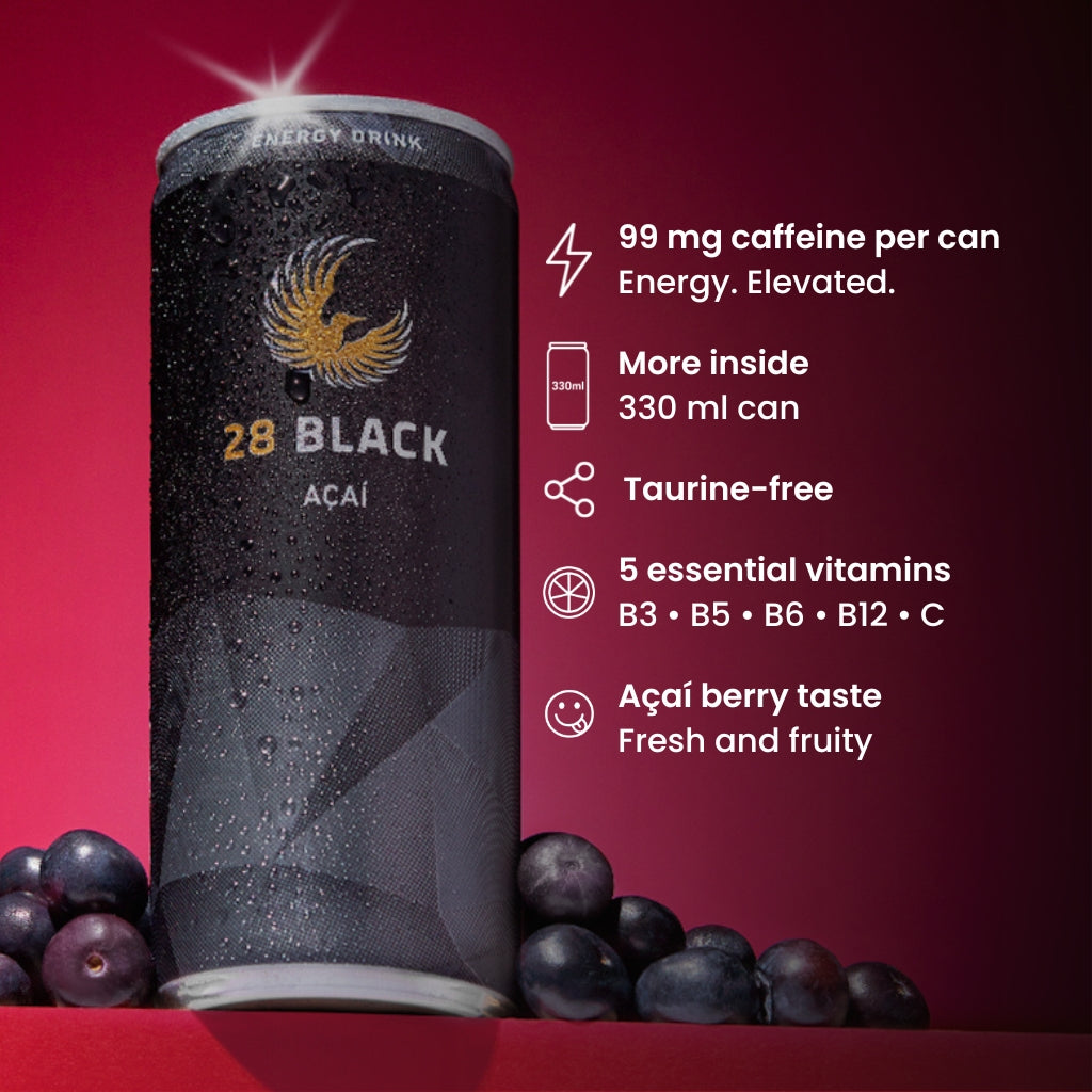 28 BLACK Energy Drink Açaí 330 ml (24 Cans)