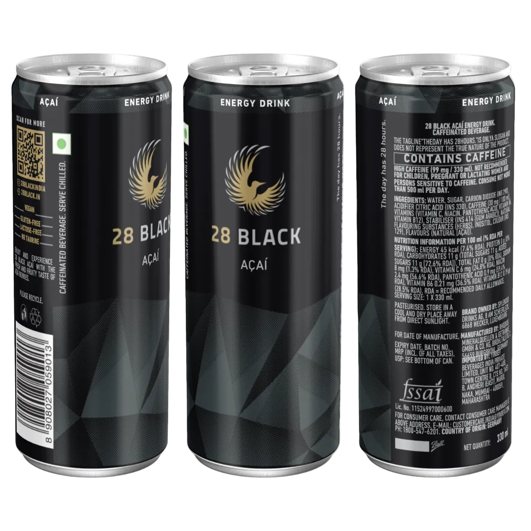 28 BLACK ENERGY DRINK AÇAÍ 330ml (PACK OF 24)