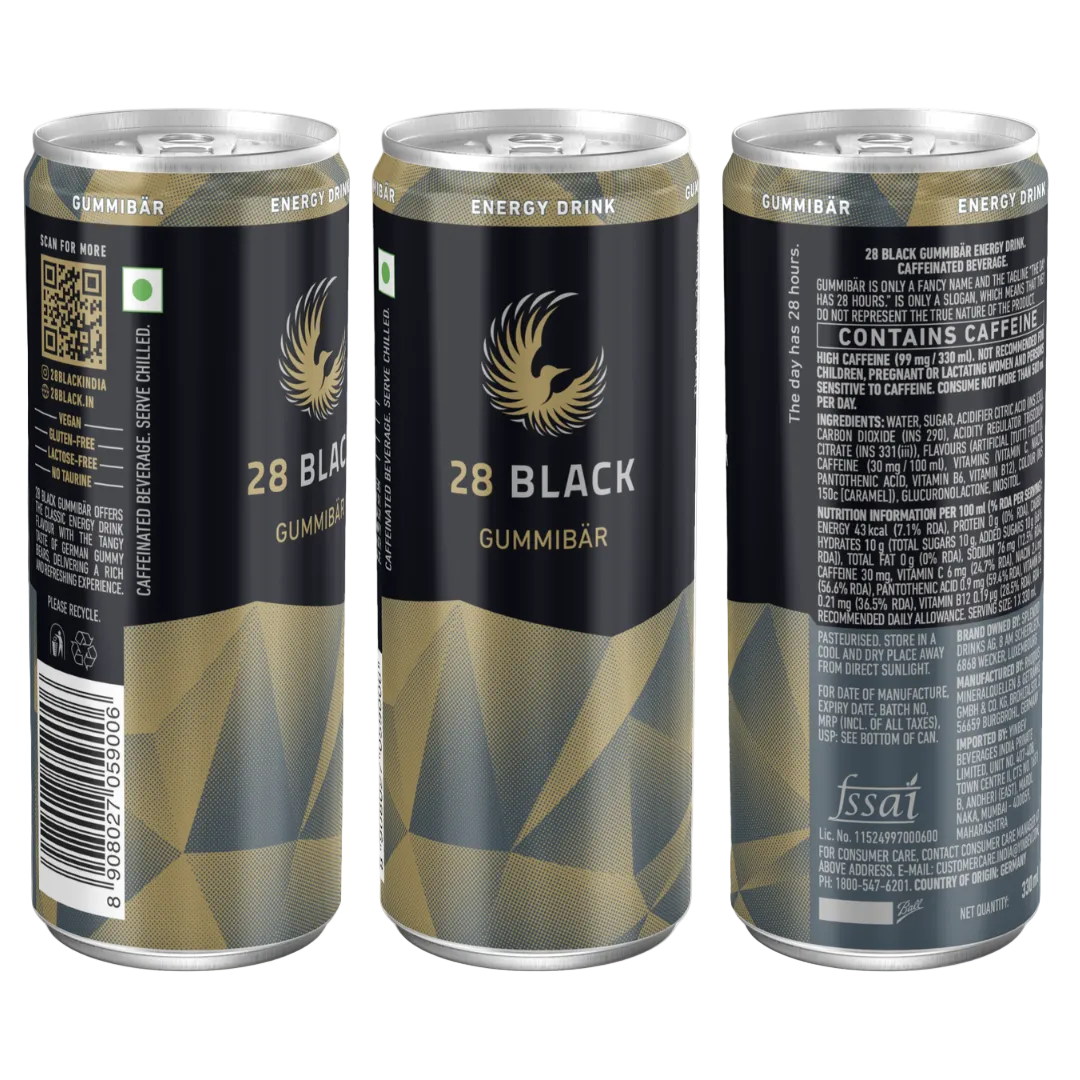 28 BLACK ENERGY DRINK GUMMIBÄR 330ml (PACK OF 24)